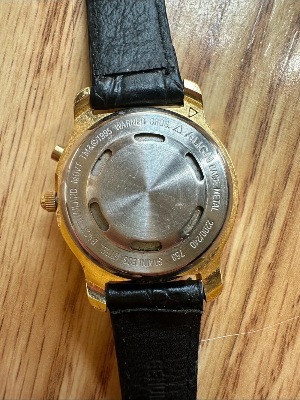 Vintage Armitron Marvin the Martian Musical Watch with Black Leather Strap